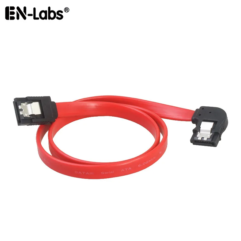 EN-Labs EN-Labs SATA3-LEFT30CM SATA III cable left 90° to 180° latch red 1.64ft — product photo