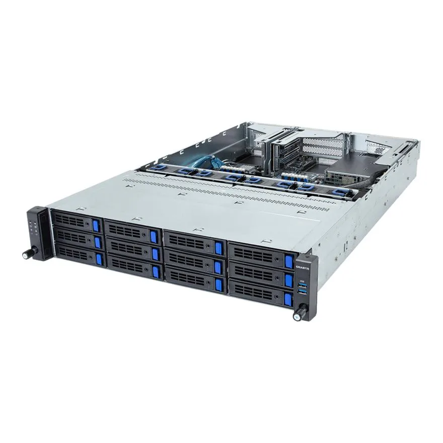 GIGABYTE GIGABYTE R263-S33-AAF1 barebone server 12 bays 16 DIMMs 3 GPUs — product photo
