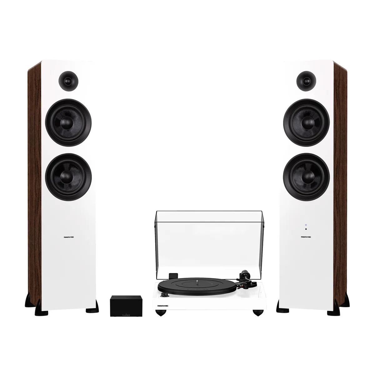 Fluance Fluance RT82WHPAI81WW Turntable System with PA10 Preamp, Ai81 Speakers, Ortofon OM10, 150W (White) — product photo