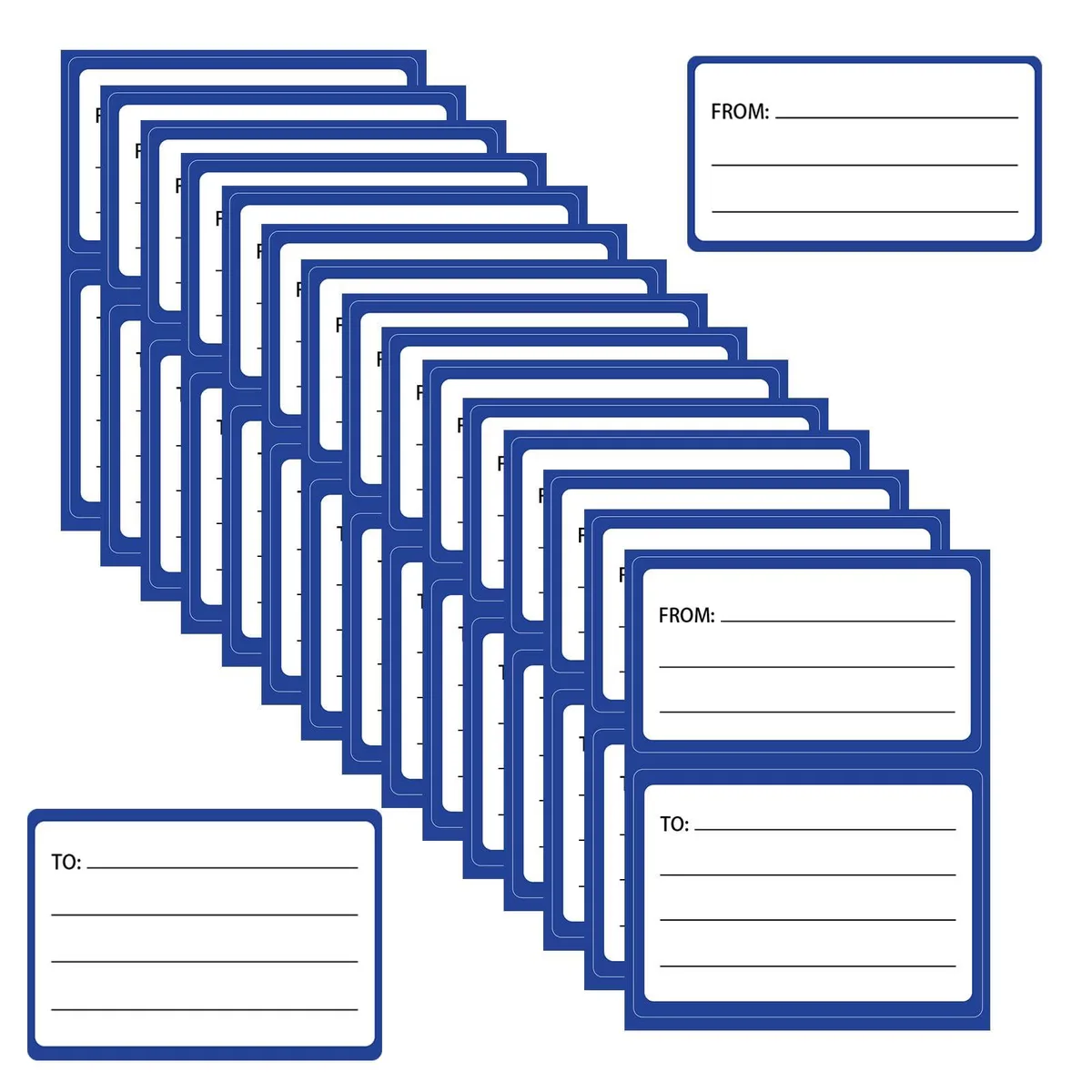 Febreze 5437UGIY6621 60 Shipping Labels 4.5x3.5in Blue/White — product photo