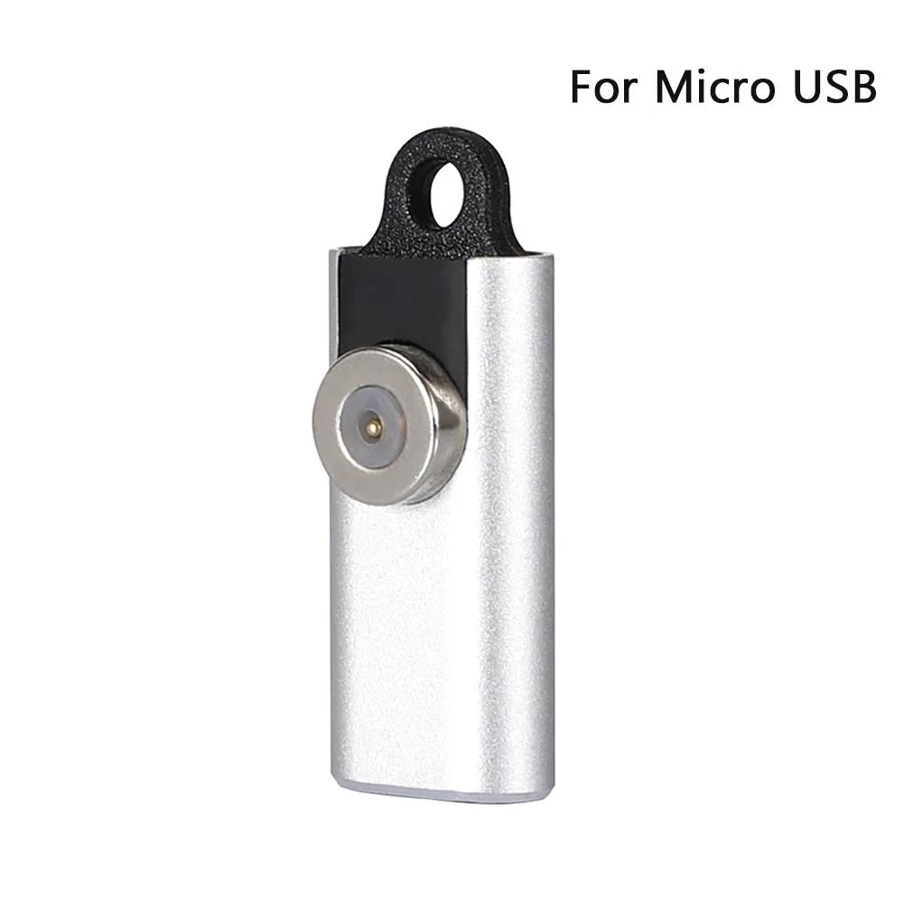 Small aluminium magnetic USB-C adapter, 90-degree rotatable tip, black or silver finish