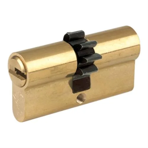 Mul-T-Lock Mul-T-Lock E33G33D-05 Euro Profile Double Cylinder Brass US05 5-pin 360° turn knob 006 keyway — product photo