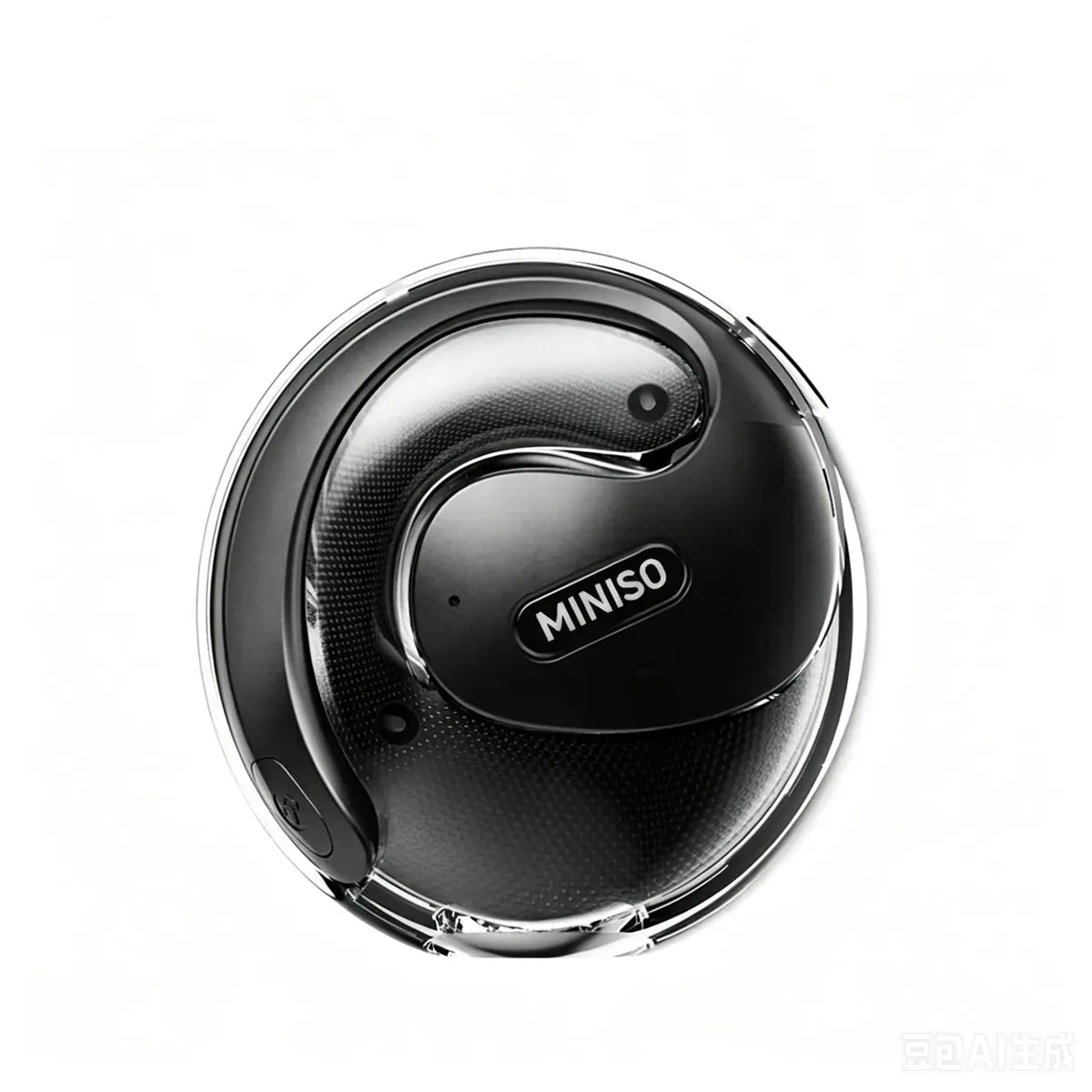 Black true wireless earbuds in a matching charging case
