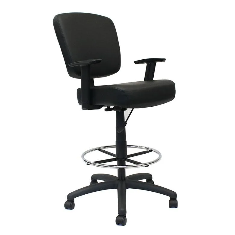 BOSS Office Products BOSS Office Products B1680-BK Oversized Drafting Stool with Foot Ring Black 275 lb 43 — product photo