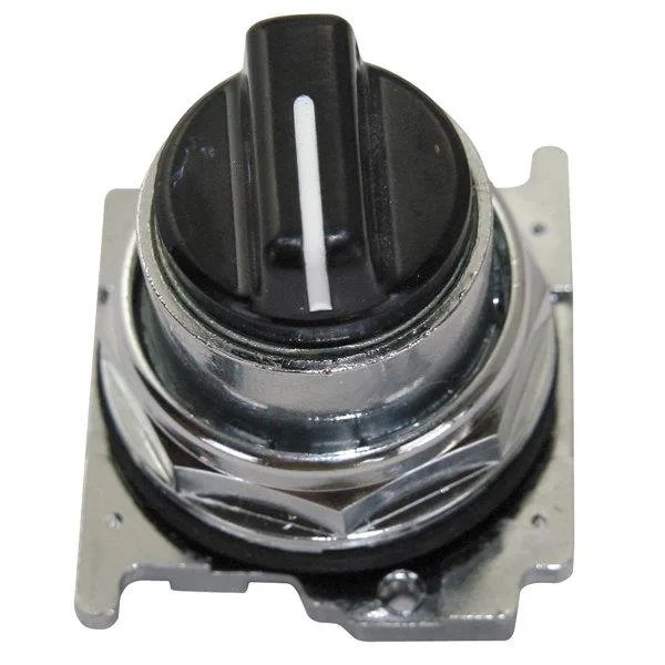 CUTLER-HAMMER 30 mm black short-handle selector switch, three-position, chrome bezel