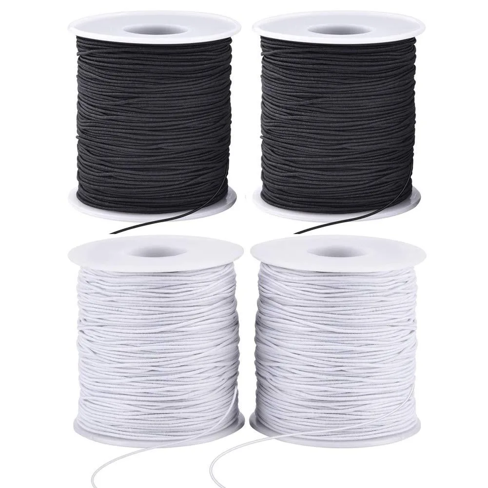  Evening Crystals 1 mm Elastic Cord 4 Rolls 55 yd 2 Black 2 White — product photo