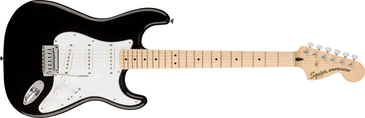 Fender Fender Squier Affinity Stratocaster Electric Guitar Black Maple Fingerboard — product photo