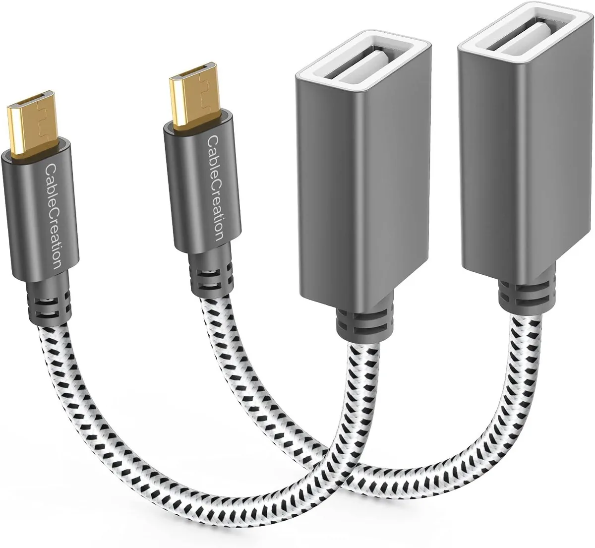 CableCreation CableCreation Micro USB 2.0 OTG Adapter 2-Pack Space Grey — product photo
