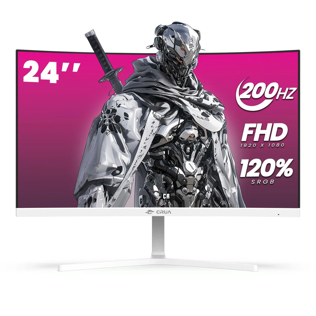 CRUA CRUA 24" Curved Gaming Monitor 165Hz/200Hz White — product photo
