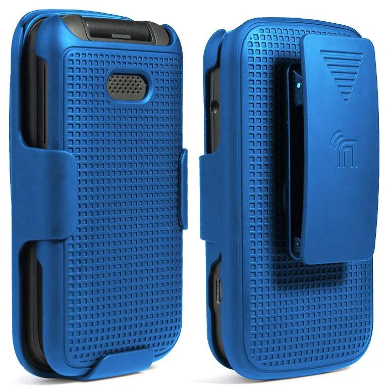 Nakedcellphone Nakedcellphone Grid Case + Belt Clip Holster Combo Cobalt Blue for Alcatel Smartflip Go Flip 3 2019 — product photo