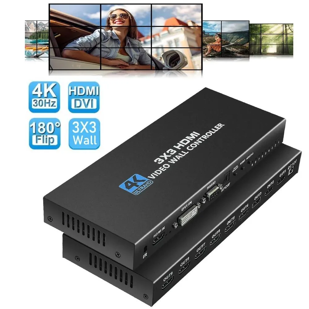 ESTONE ESTONE OZJP2 3x3 HDMI Video Wall Controller 1080P@60Hz 9 Outputs RS232 — product photo