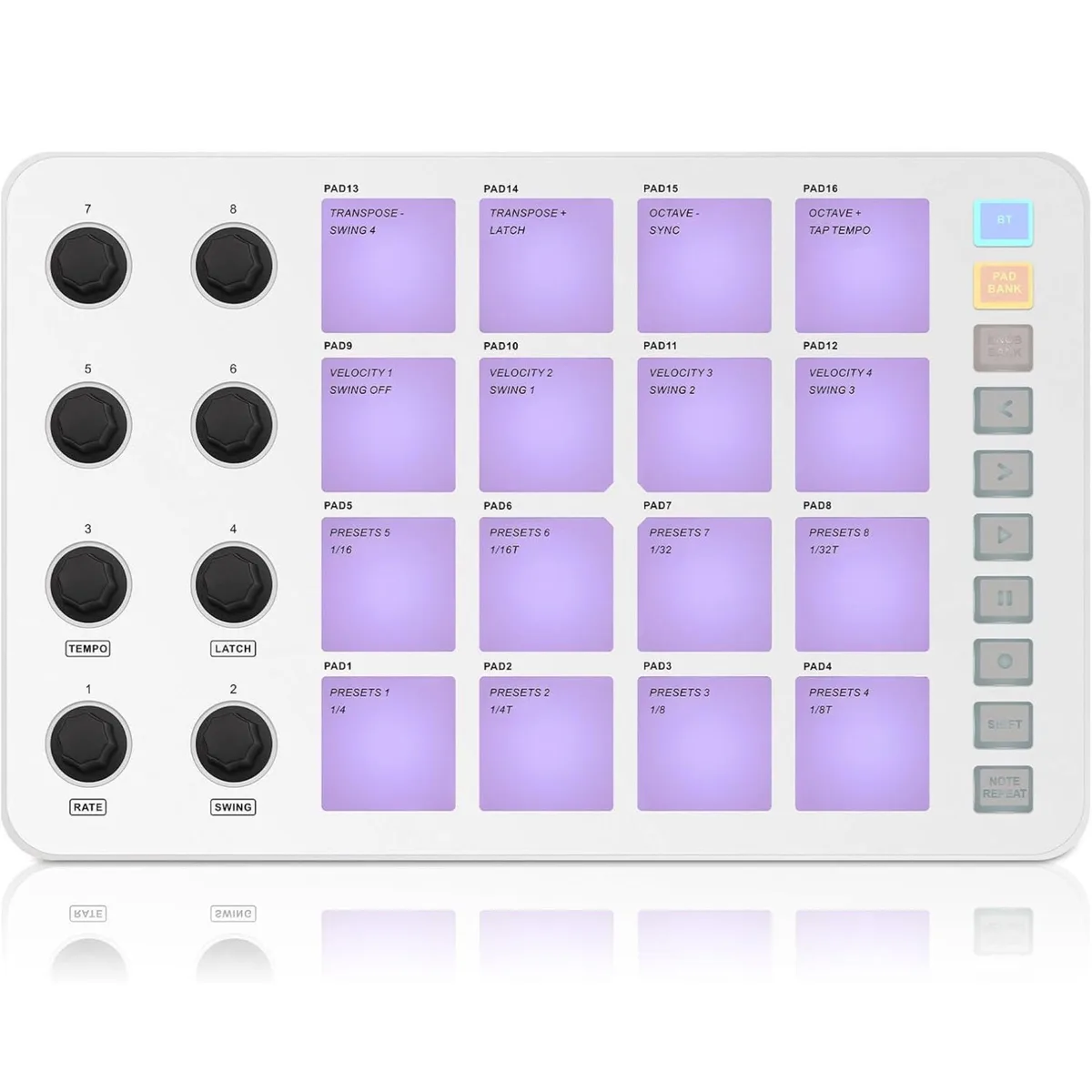 M-Wave M-Wave MWVSMCPAD MIDI Controller White 25 Key 16 Pad 8 Knob Bluetooth — product photo