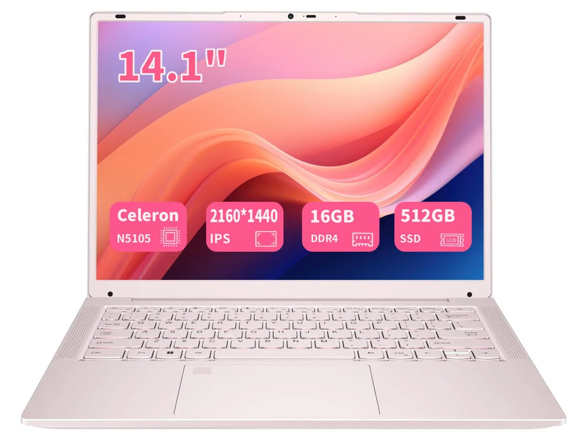KurieTim KurieTim T140J laptop N5105 16GB 512GB Pink — product photo
