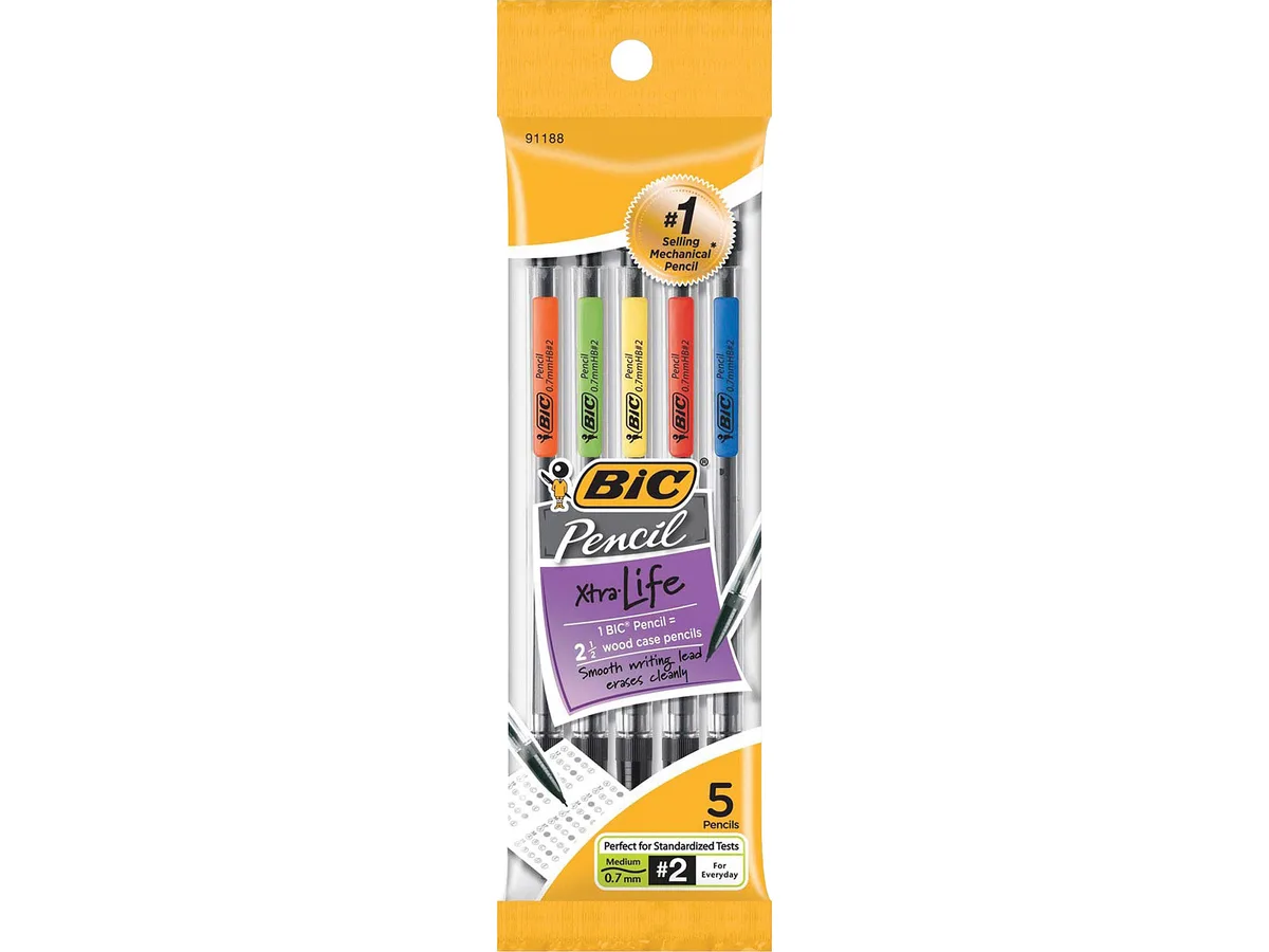 Pack of five .7 mm mechanical pencils
