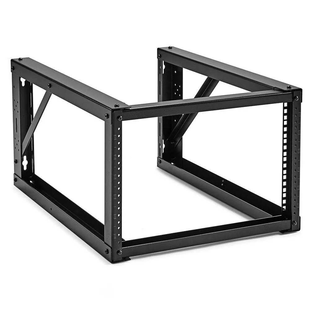 NavePoint NavePoint 6U Wall-Mount Open Frame Rack 24.81" Depth Black — product photo