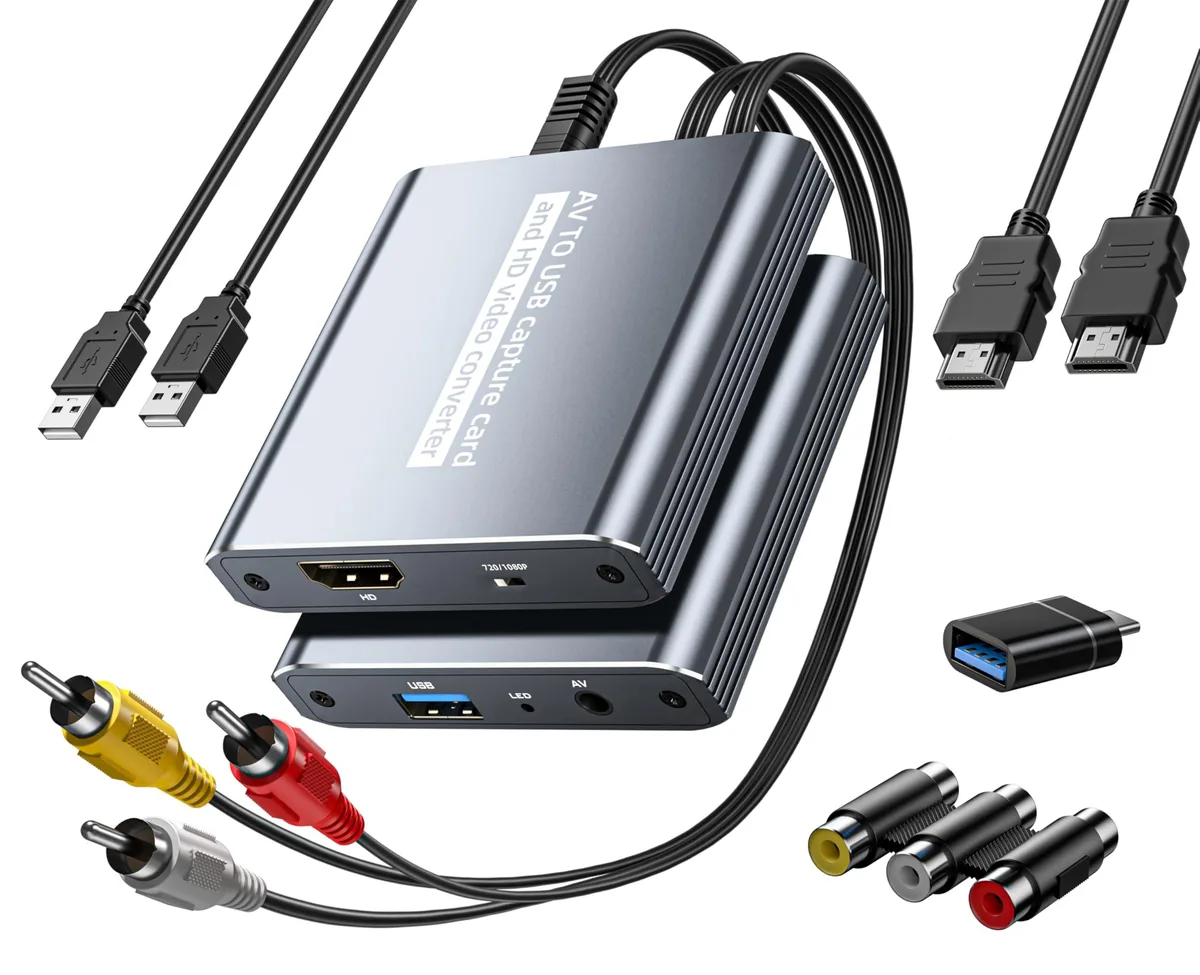  VHS to Digital Capture Card USB 1080P 30fps HDMI Loop Out — product photo