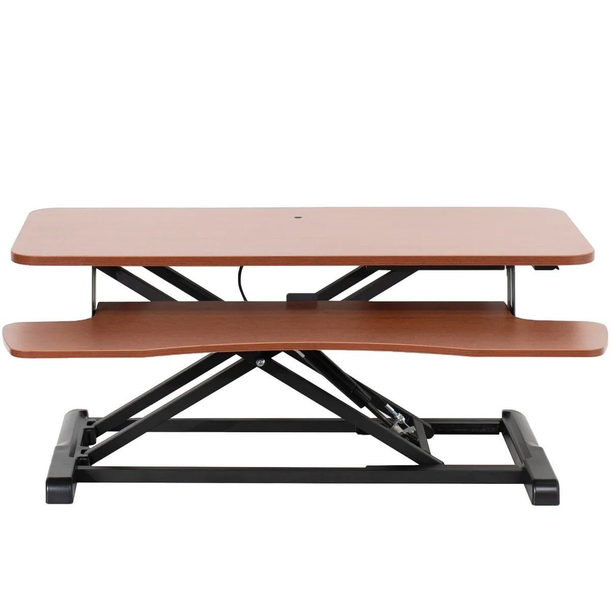 VIVO VIVO Dark Walnut 36" Standing Desk Riser Black Frame — product photo