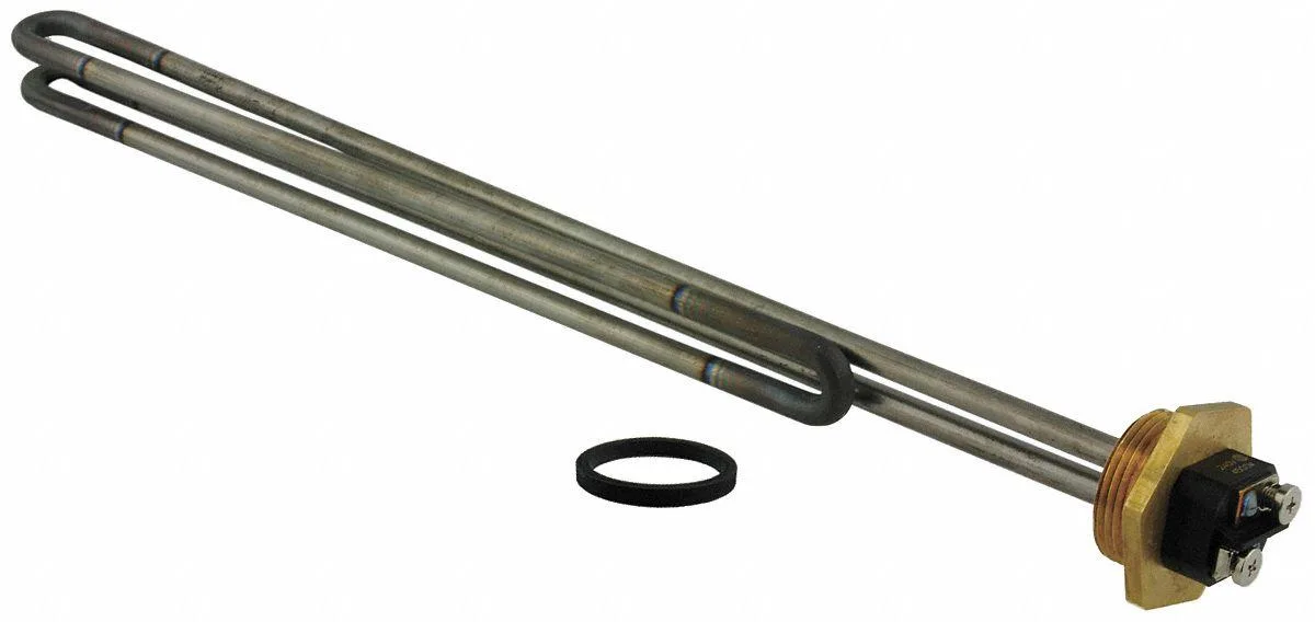 Titanium foldback heating element with threaded 1-1/2 inch base and gasket