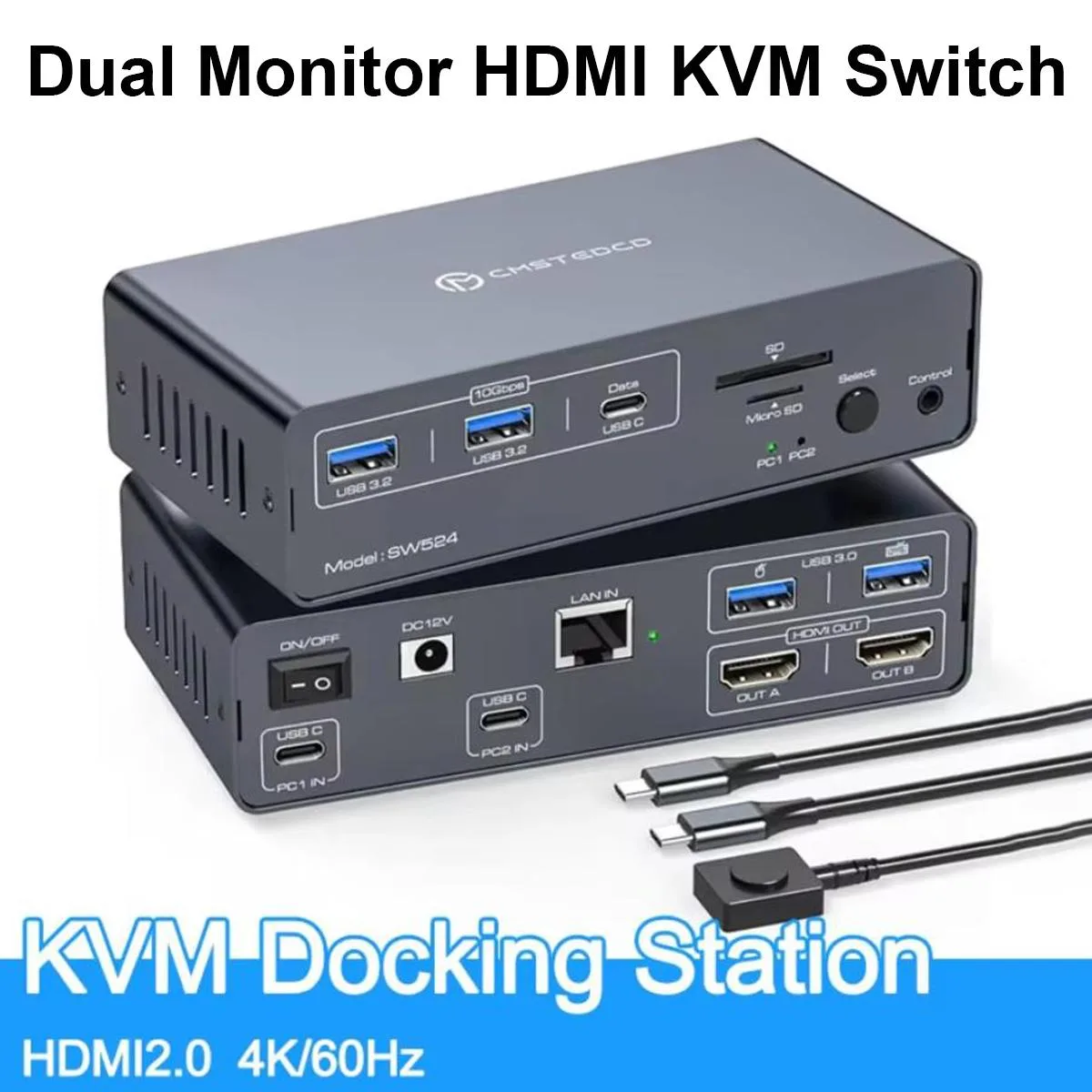 IHDAPP IHDAPP SW524 12-in-1 Thunderbolt 3 KVM Switch — product photo