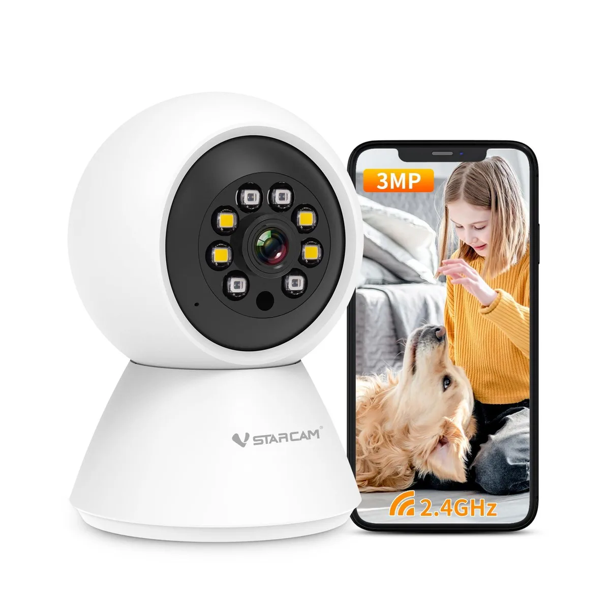  Clover 3MP 2K Indoor Wireless Surveillance Camera 355° Pan 60° Tilt — product photo