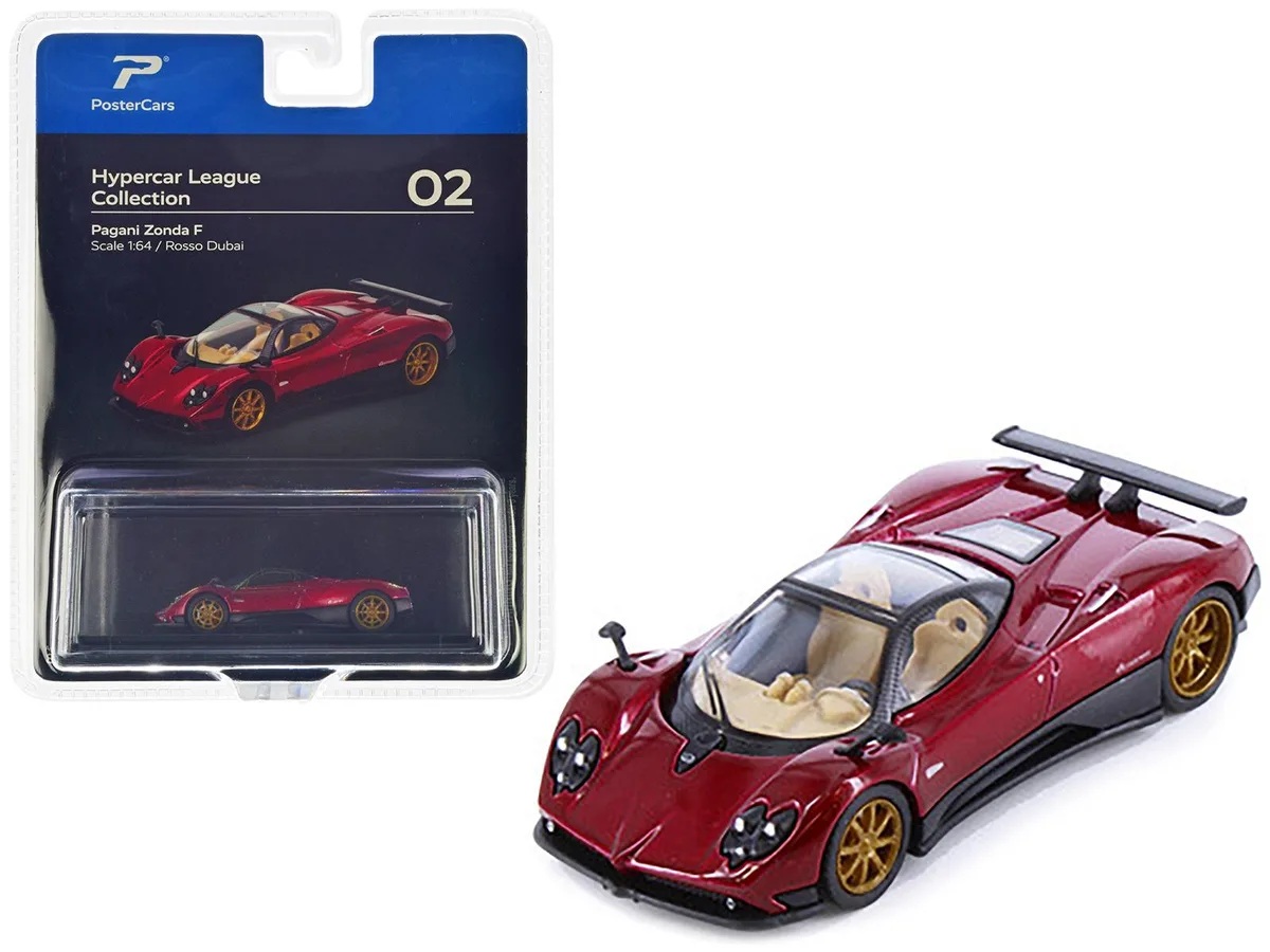 PosterCars PosterCars Pagani Zonda F Rosso Dubai Red Metallic 1/64 Hobby Collectible — product photo