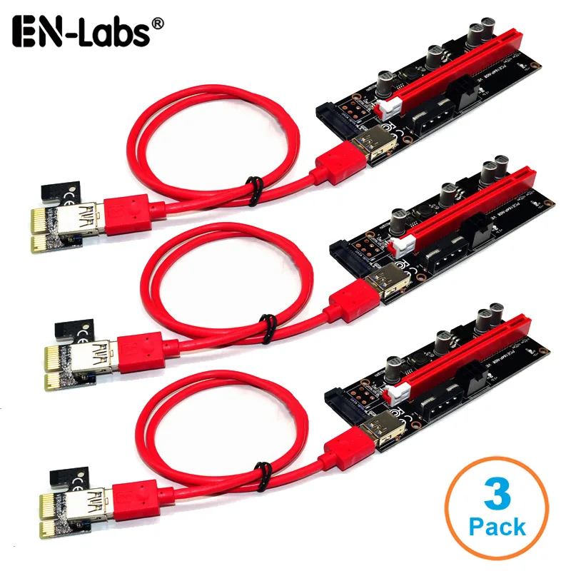 EN-Labs EN-Labs PCIe 1X to 16X Riser Cable 60cm 3.0 3-Pack — product photo