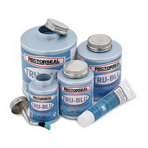 Blue pipe thread sealant in a 16 fl oz brush-top can