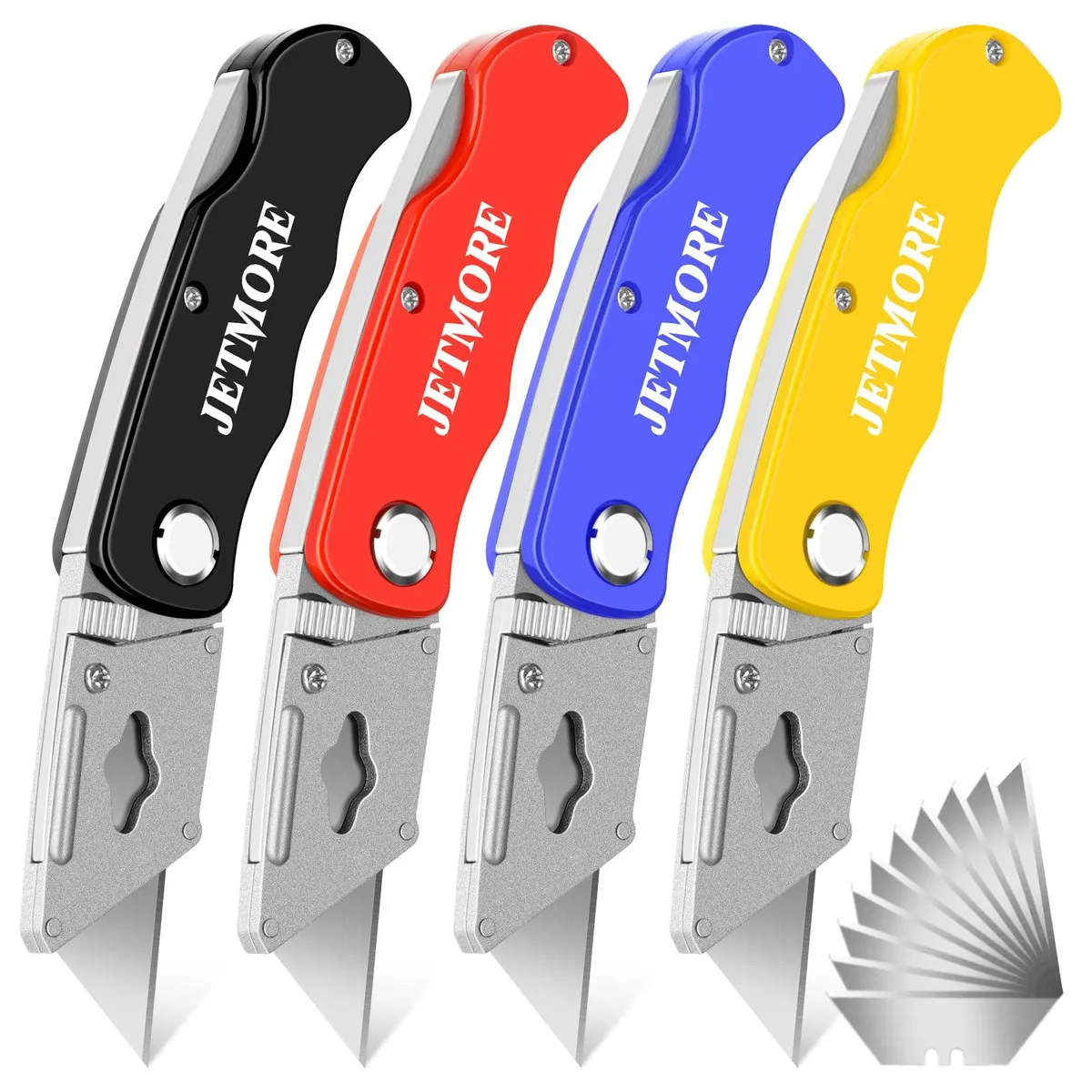  Jetmore ASXER 4 Pack Folding Utility Knife 10 Blades — product photo