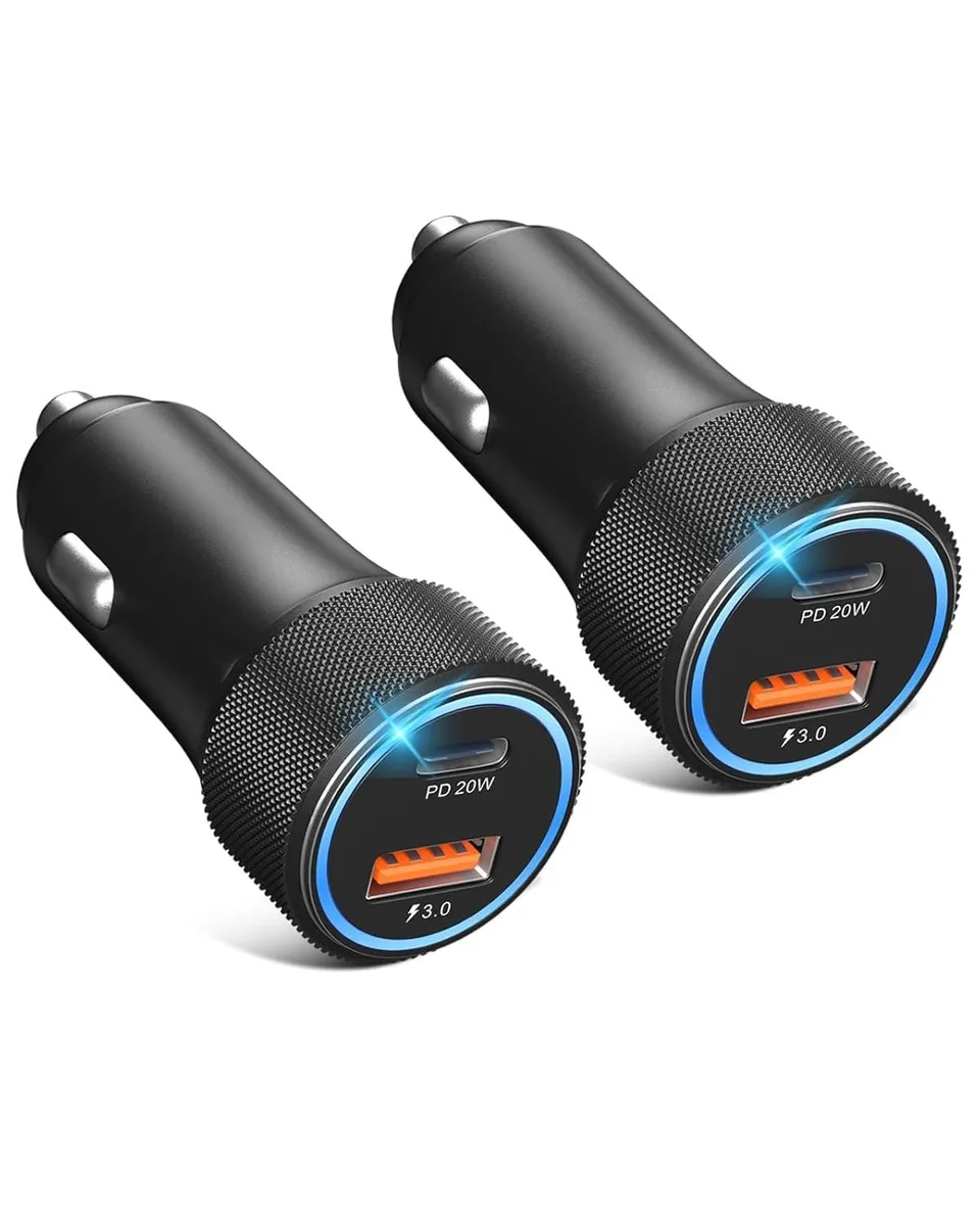 lelisten lelisten USB C Car Charger 2 Pack 38W PD QC 12V — product photo