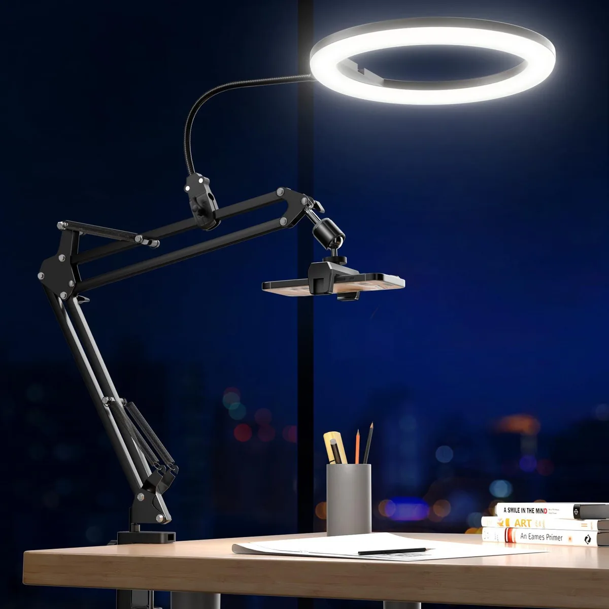 Neewer TBC001 10" Ring Light with Overhead Mount — product photo