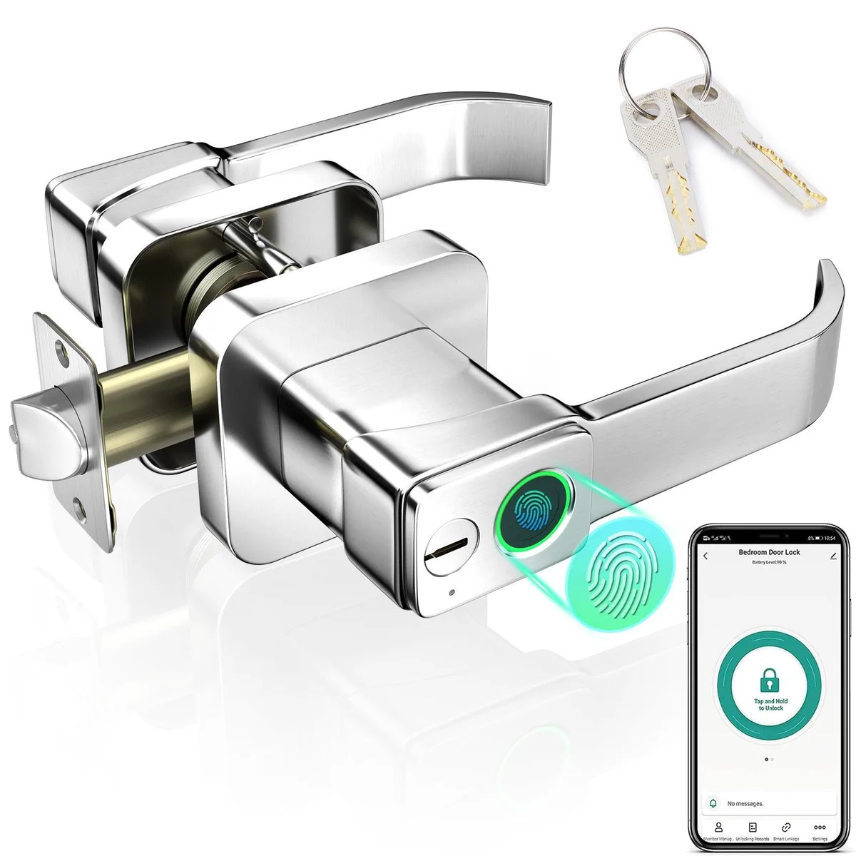 FITNATE FITNATE HS0398K Smart Biometric Door Lock Silver — product photo