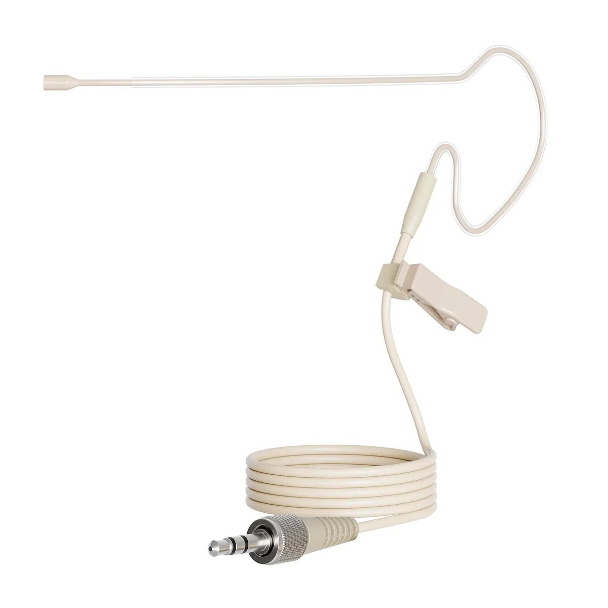  JK MIC-J S90 Earhook Microphone Beige 1/8" TRS Locking Screw Plug — product photo