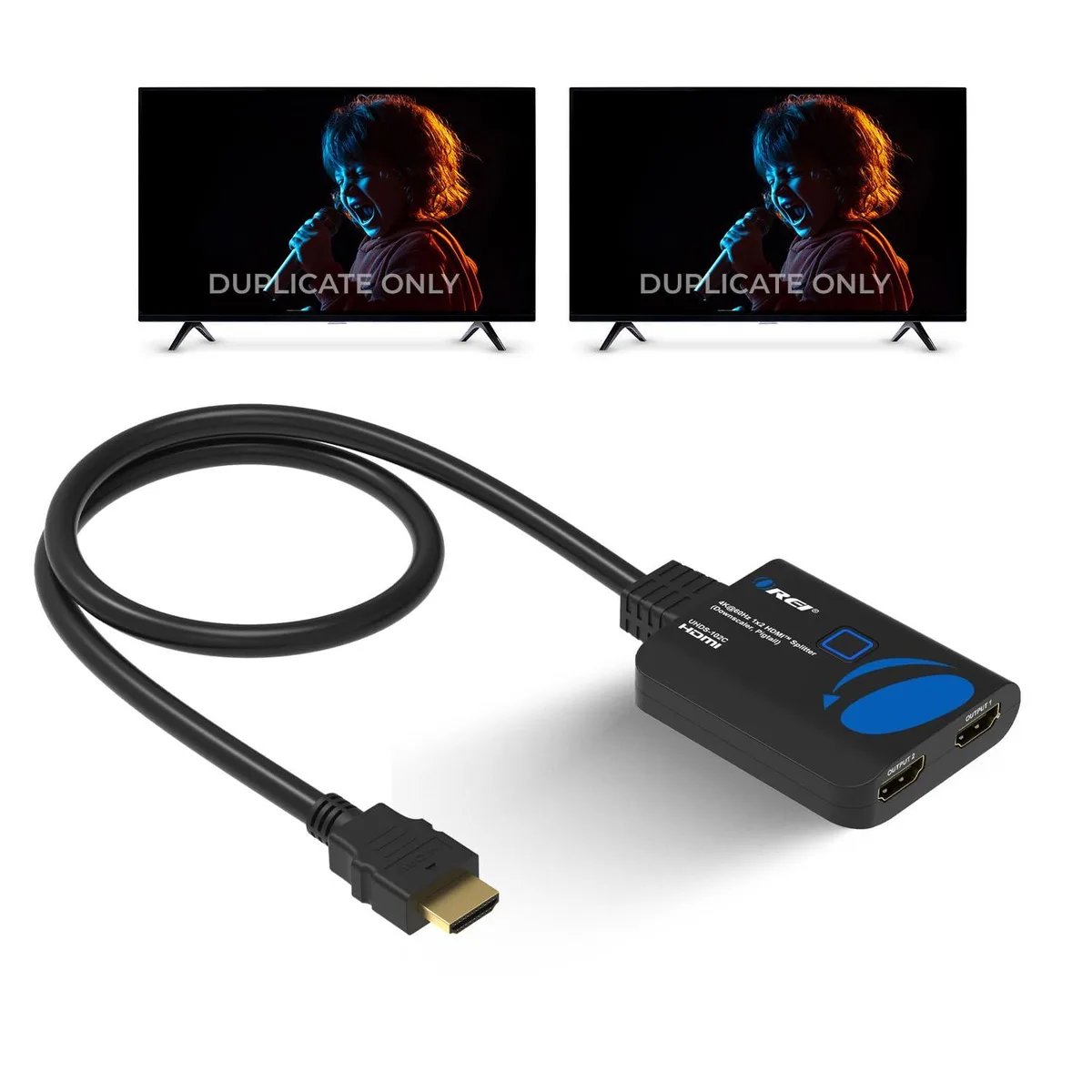  OREI UHDS-102C HDMI Splitter 1x2 4K@60Hz 18Gbps HDCP 2.2 Downscaling — product photo