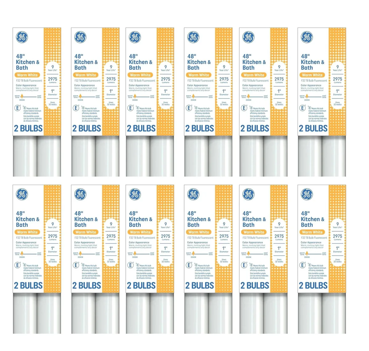 GE Lighting GE Lighting 66829 32W 2900lm 3000K 48in T8 24pk — product photo