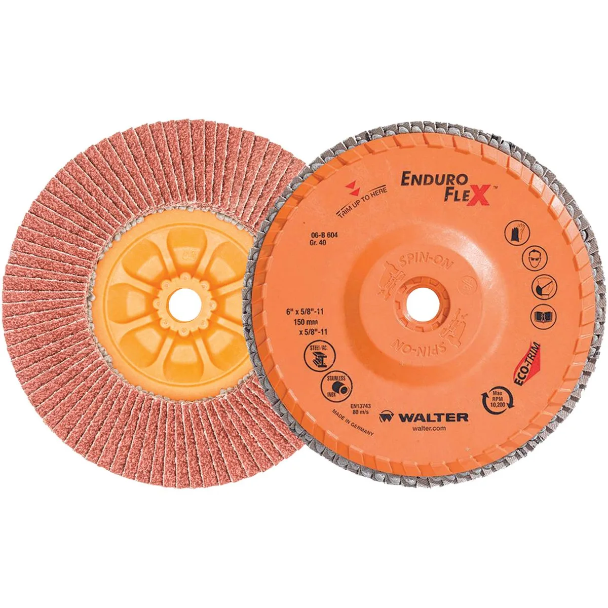 Walter Meier Walter Meier 06B604 6x5/8-11 Enduro-Flex Flap Discs 40 Grit Type 27S 10 Pack — product photo