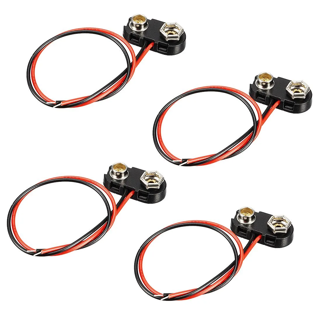 Unique-Bargains Unique-Bargains 4pcs 9V Battery Clip T-Type 10cm Wire — product photo