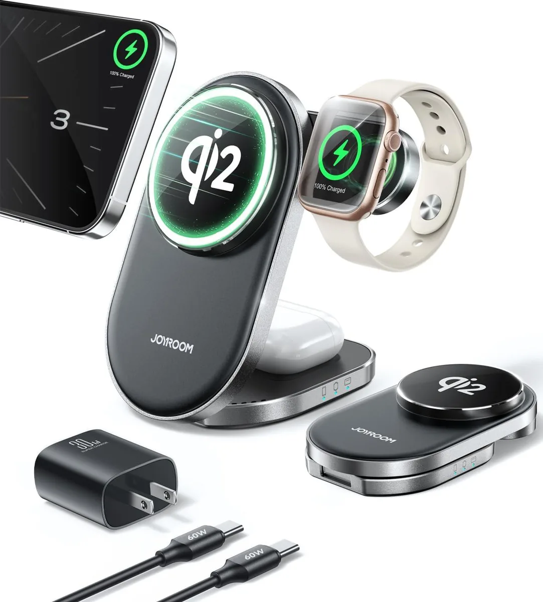 Luisport Luisport Qi2 3-in-1 Wireless Charger Stand 15W 30W Adapter — product photo