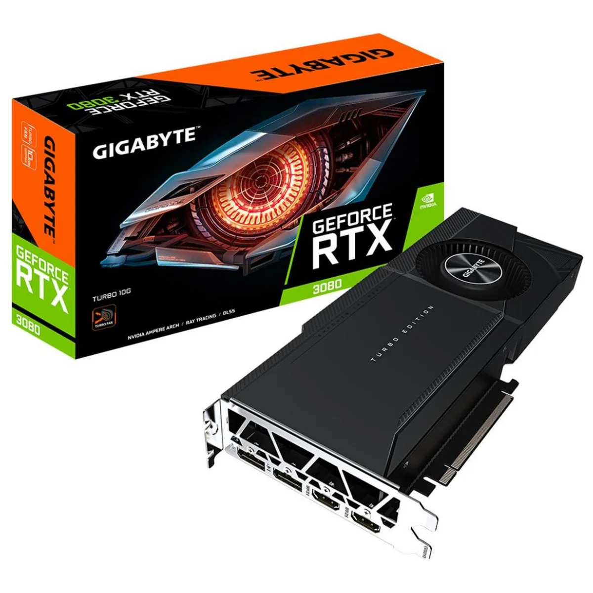 GIGABYTE GIGABYTE GeForce RTX 3080 Turbo V2 10GB graphics card — product photo