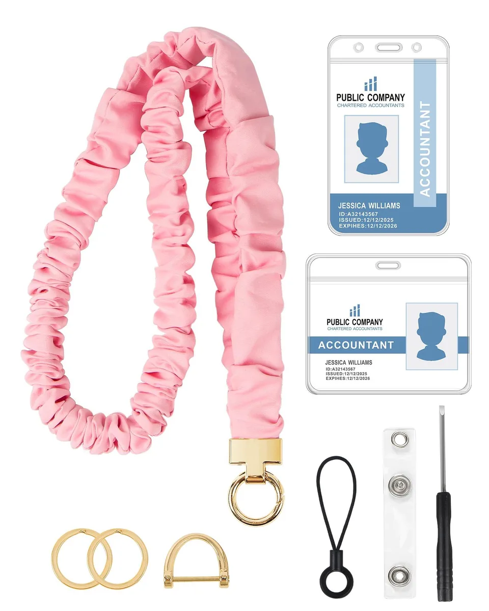  SOPHIYAYA BZTBH001 Scrunchie Lanyard Pink 33 inches — product photo