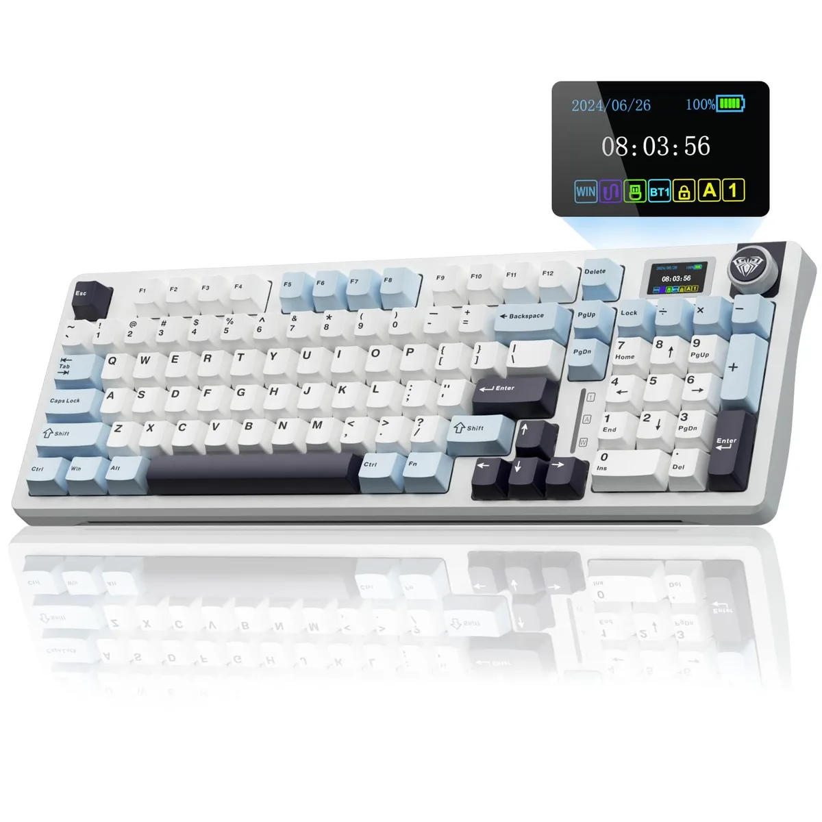 Vszerda Vszerda S98 Pro Wireless Mechanical Gaming Keyboard White&Blue 96 Keys 4000mAh — product photo