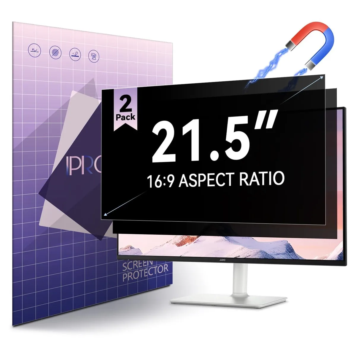 BESIGN BESIGN 21.5 Inch Magnetic Privacy Screen 2-Pack 2 in 1 Accessories — product photo