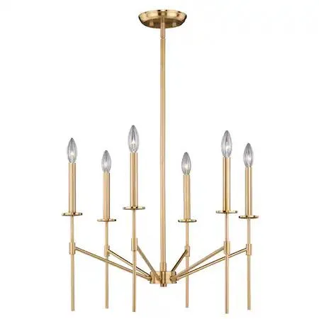 Vaxcel Vaxcel Kedzie 6-Light 2-Tier Brass Chandelier 24 in W x 23.25 in H — product photo