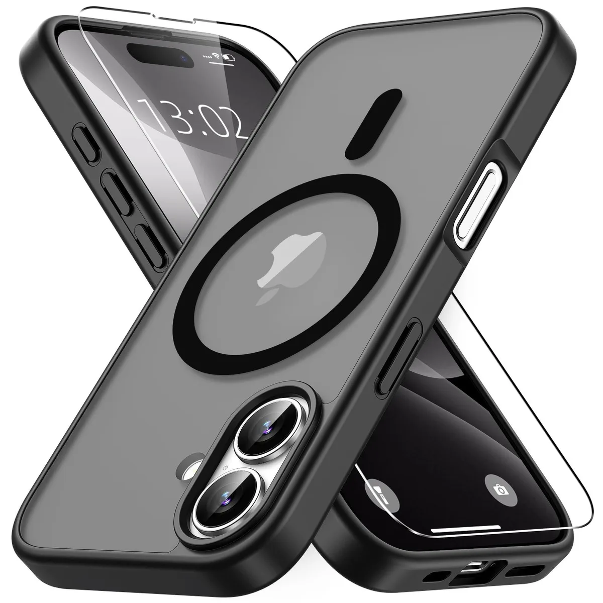 Vansdon iPhone 16 Case Black with MagSafe and Tempered Glass — product photo