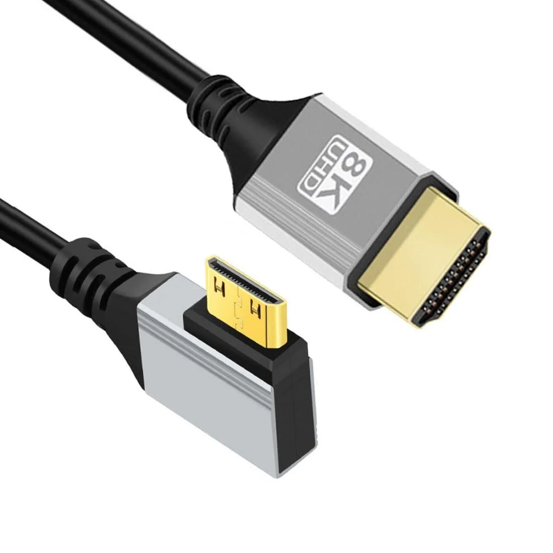 LORDWORLD LORDWORLD HDMI 2.1 Male to Mini Male 90 Degree 8K@60Hz 4K@120Hz 48Gbps 1.64FT — product photo
