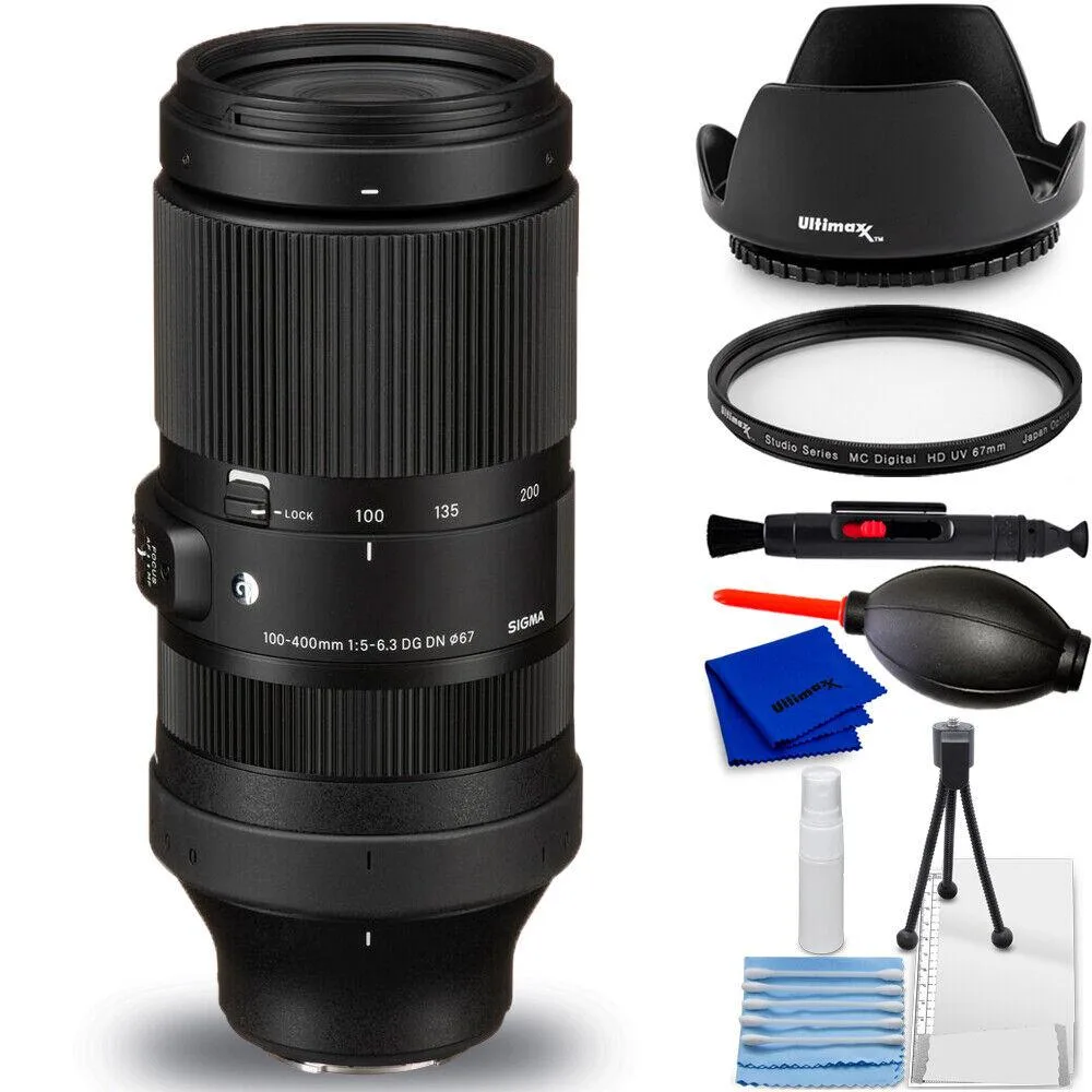 SIGMA SIGMA 100-400mm f/5-6.3 DG DN OS Contemporary Lens for FUJIFILM X with 7-piece accessory kit — product photo