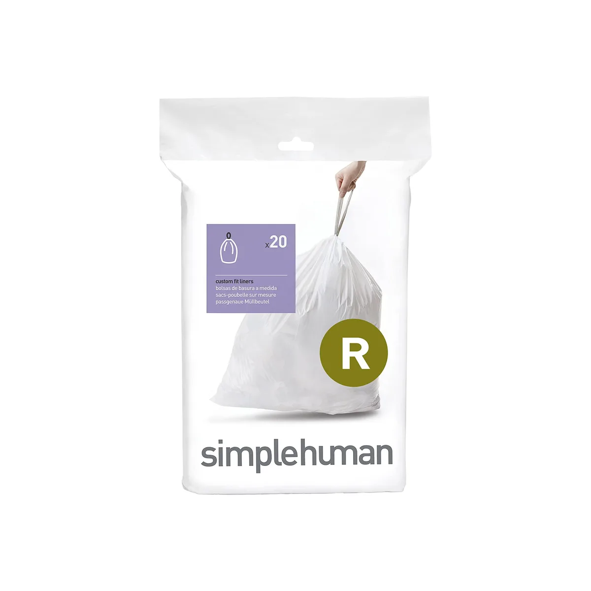Baldwin Code R Custom Fit Drawstring Trash Bags 20 Count 10 Liter White — product photo