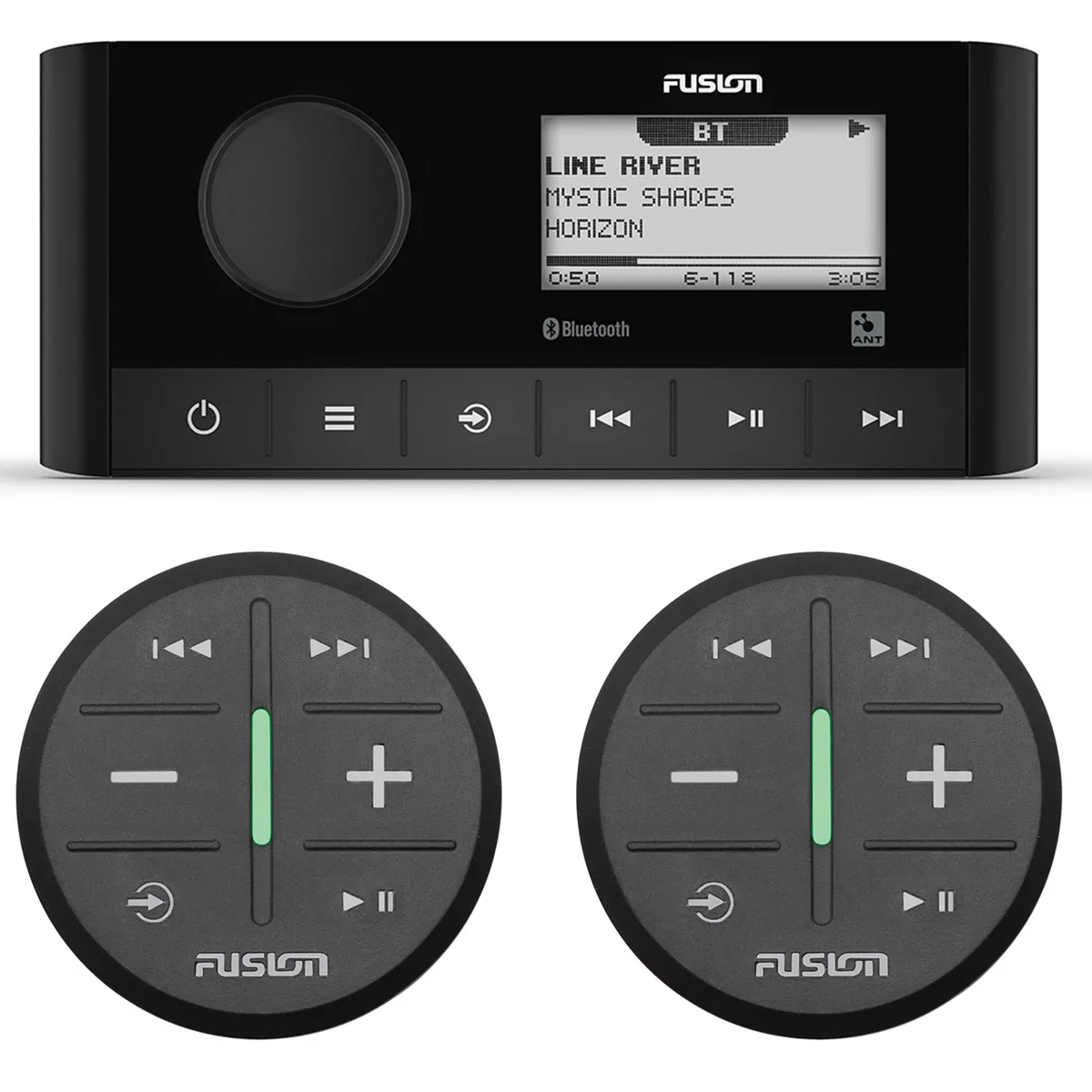 Fusion Entertainment Fusion MS-RA60 Marine Stereo with 2 ARX70B Remotes — product photo