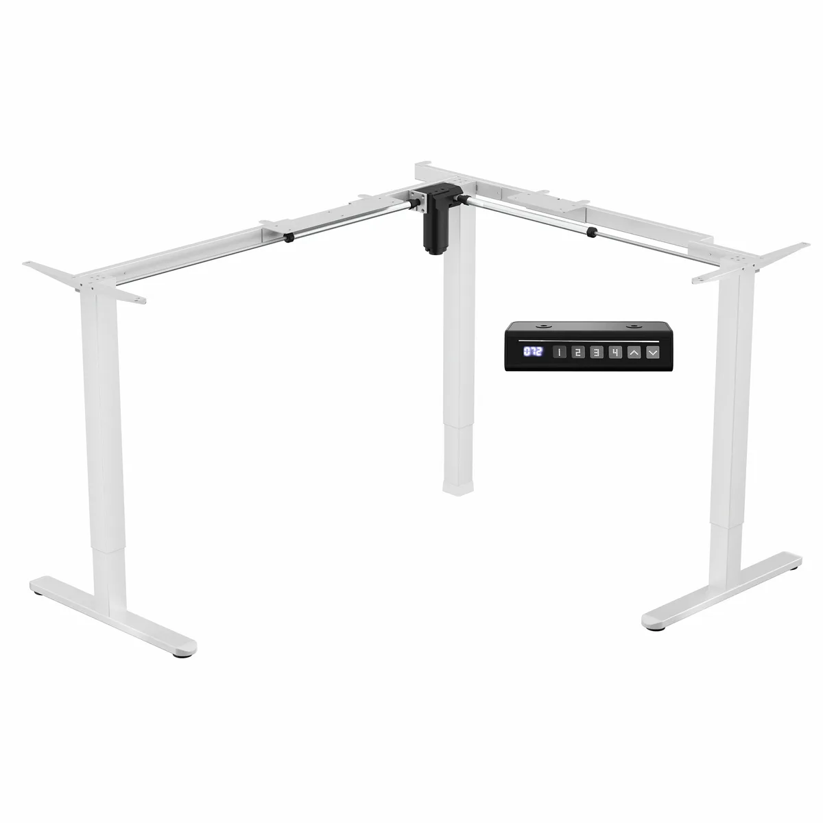 VIVO VIVO White Medium Electric Single Motor Corner Desk Frame 52-60" Main 37-43" Return 27.7-46" Height 225 lbs — product photo