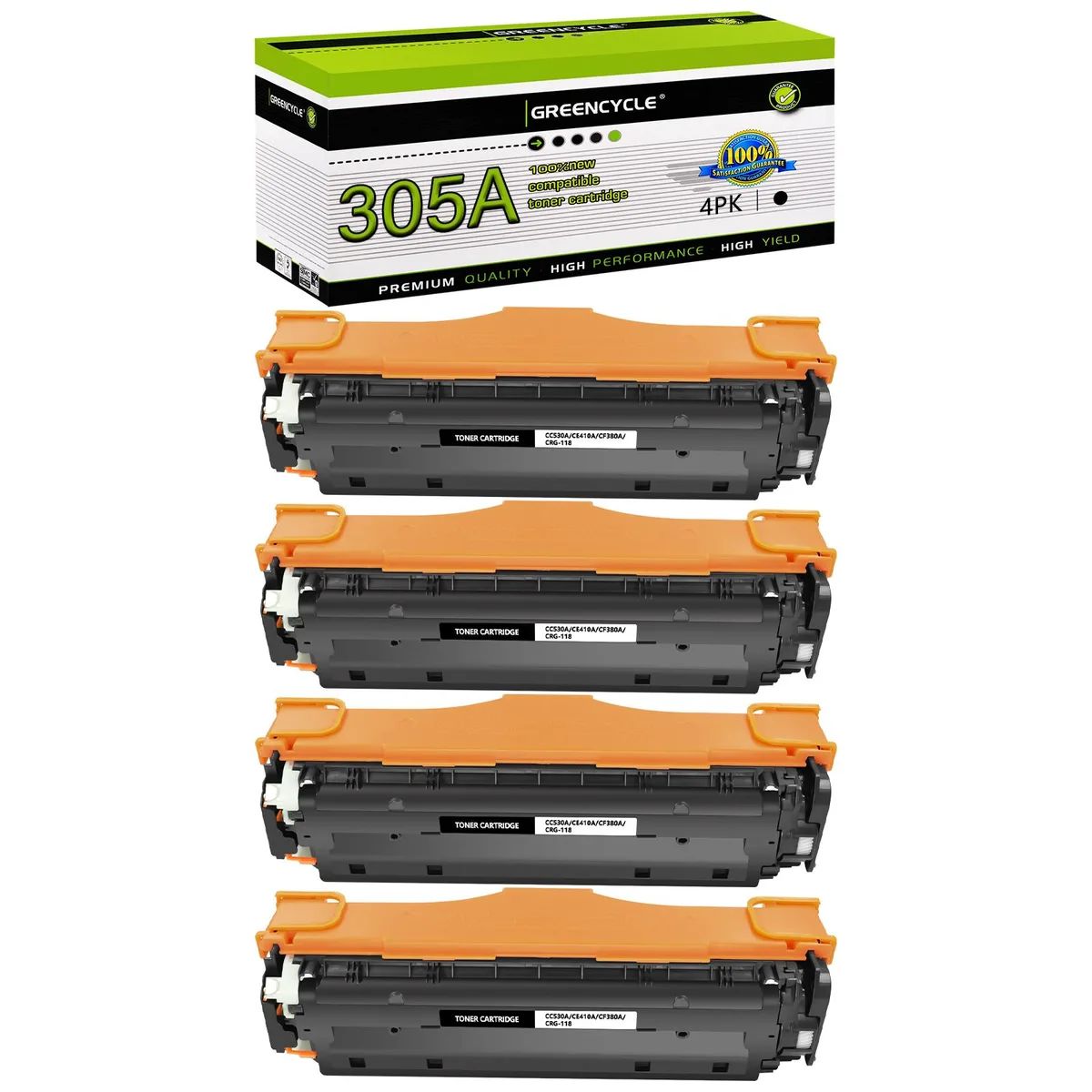 GREENCYCLE GREENCYCLE 305A Black Toner Cartridge 4 Pack — product photo
