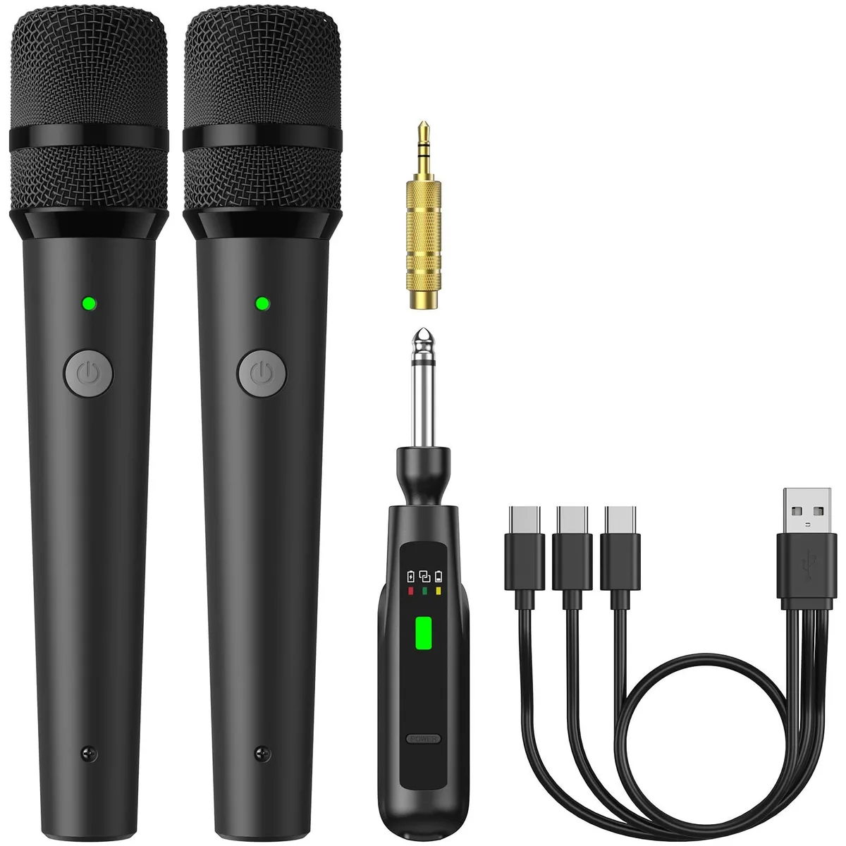  TONOR TW220 2.4G Dual Wireless Microphone System 50ft Range 30h Battery Black — product photo